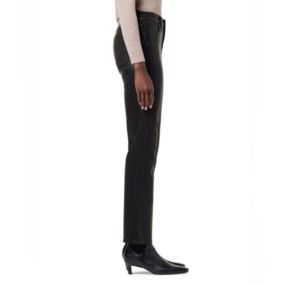 Hudson Jeans Womens Nico Mid-Rise White Straight Ankle Jean Coated Black Beauty - Picture 5 of 10